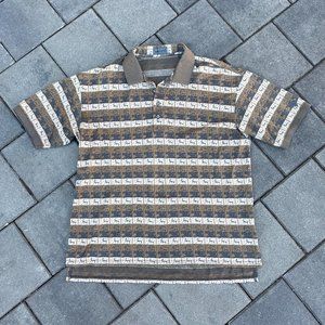 Descente Pattern Polo Golf Shirt RARE pattern - Size L